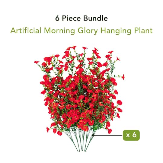 30" UV Resistant Artificial Morning Glory Hanging Plants